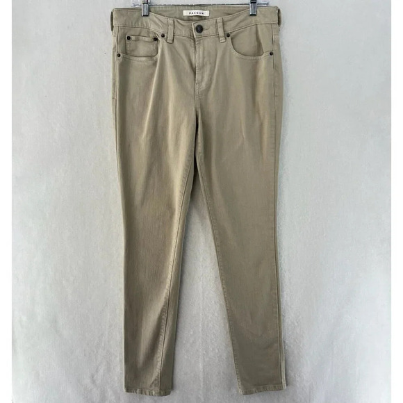 Pacsun Jeans Men's Sz 31x32 Beige Stacked Skinny Mid-Rise Stretch Pockets Denim - Picture 1 of 11